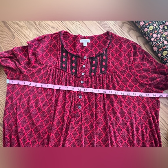 Secret Treasures Red Plush Nightgown- 2X - Picture 5 of 8